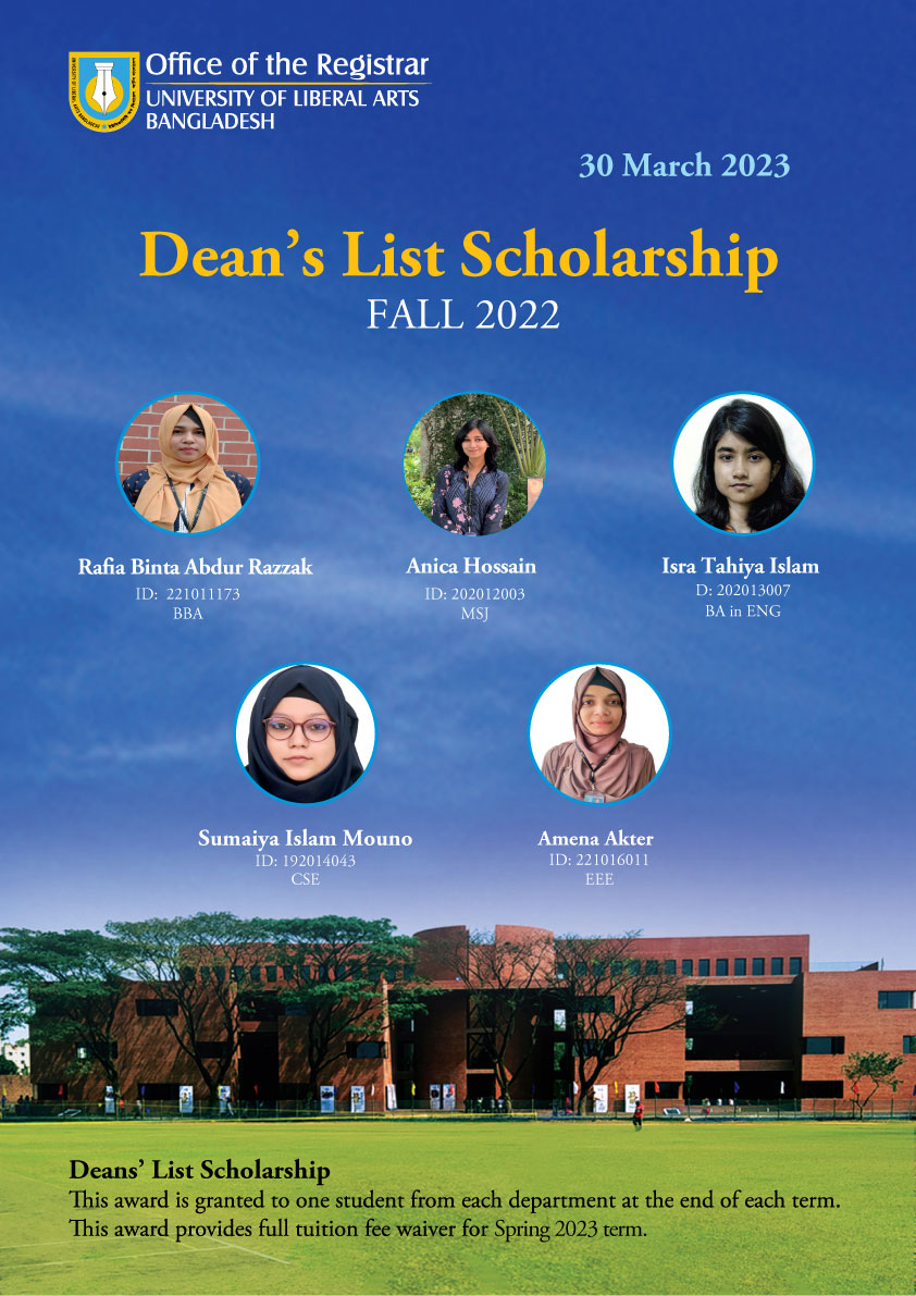 Dean s List Scholarship Fall 2022 Registrar Office